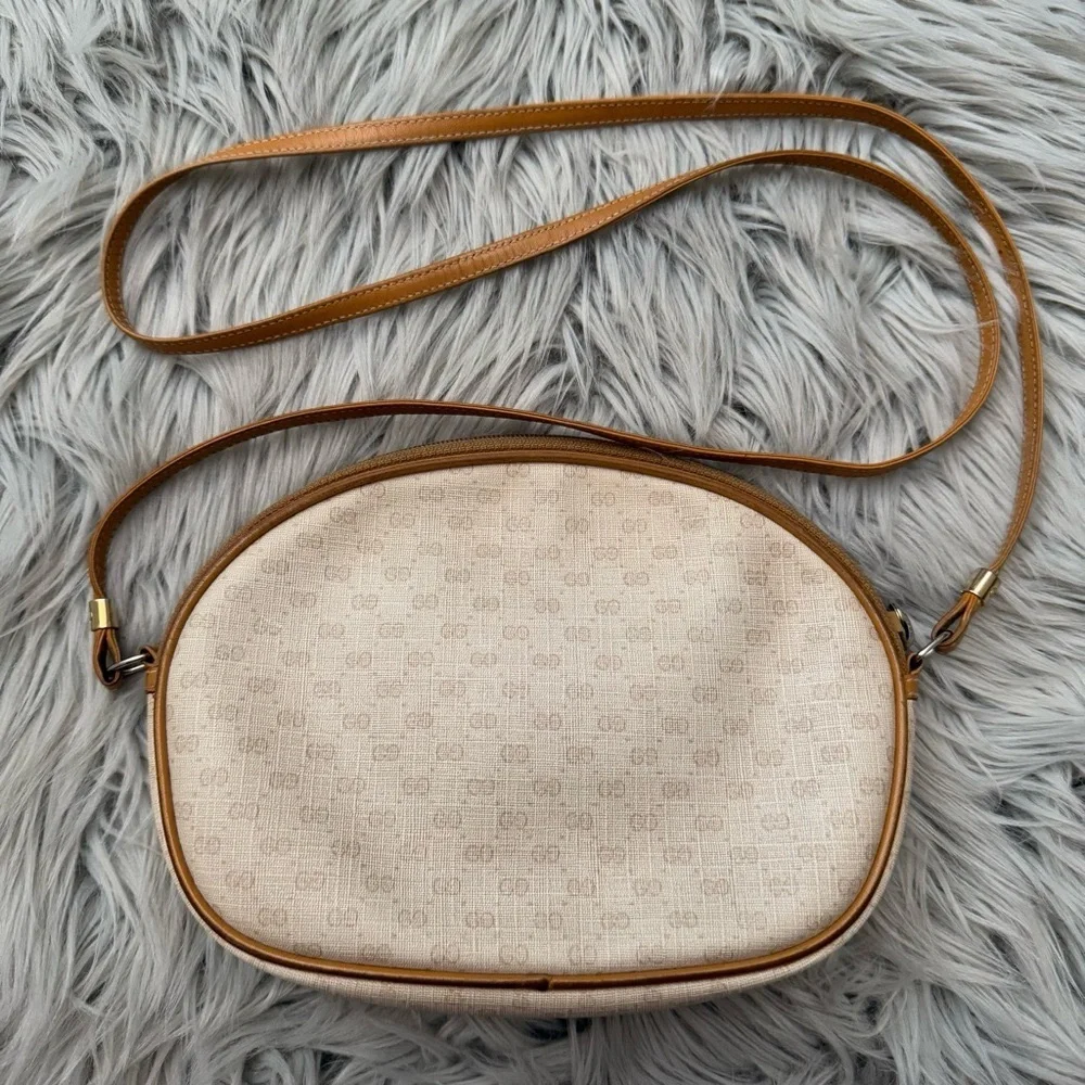 GUCCI Vintage Micro GG Canvas Shoulder Bag PVC Leather Beige - Picture 2 of 16